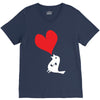 bird love heart animal graph note music party pop art gift V-Neck Tee