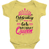 Celebrating With the 6th Birthday Queen Baby Onesie