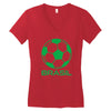 brasil sport soccer ball fun Women's V-Neck T-Shirt