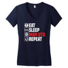 eat sleep manchester Women's V-Neck T-Shirt
