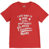 drink wine &amp; watch christmas movies V-Neck Tee