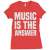 music is the answer Ladies Fitted T-Shirt