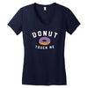donut touch me funny Women's V-Neck T-Shirt