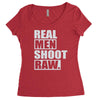 real men shoot raw Women's Triblend Scoop T-shirt