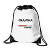 grandma loading Drawstring Bags