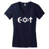 uomo coexist u2 band rock bono musica Women's V-Neck T-Shirt
