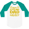 best cycling dad galaxy cycling 3/4 Sleeve Shirt