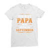 The Best Papa Was Born In September Ladies Fitted T-Shirt