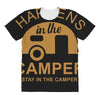 what happens in camper stays in camper vintage style camp funny All Over Women's T-shirt