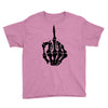 middle finger skeleton bone skull grafitti art Youth Tee