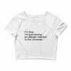 the oc allergic reaction Crop Top