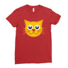 cat yellow Ladies Fitted T-Shirt