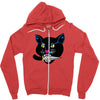 balck cat Zipper Hoodie