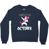 october born unicorns Crewneck Sweatshirt