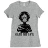 hear no evil Ladies Fitted T-Shirt