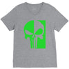 mad engine marvel brand punisher scar glow in the dark V-Neck Tee