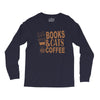 books and cats and coffee Long Sleeve Shirts