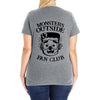 monsters outside fan club back Ladies Curvy T-Shirt