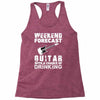 weekend forcast guitar with a chance of drinking Racerback Tank