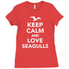 keep calm and love seagulls Ladies Fitted T-Shirt