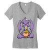 zombie bunny loves brains Women's V-Neck T-Shirt