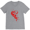 heartless splatter V-Neck Tee