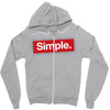 simple red Zipper Hoodie