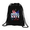 navy dad Drawstring Bags