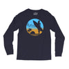 beach surfer silhouette birds sand waves palm Long Sleeve Shirts