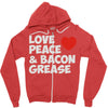 love peace and bacon grease Zipper Hoodie