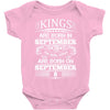 Real Kings Are Born On September 8 Baby Onesie