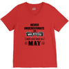 never underestimate an old man who was born in may V-Neck Tee