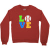 love baseball neon rhinestuds Crewneck Sweatshirt