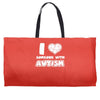 i love someone with autism Weekender Totes