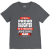 proud daughter dad V-Neck Tee