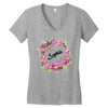 Floral Baby Name Women's V-Neck T-Shirt