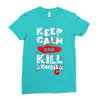 Keep Calm And Kill Zombies Ladies Fitted T-Shirt