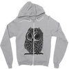 owl on athletic Zipper Hoodie