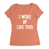 i woke up like this Women's Triblend Scoop T-shirt