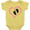 Baby Girl with Heart Any Name Customized Baby Bodysuit