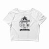 adventure calling and i must go woods ex Crop Top