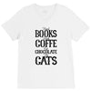 read books drink coffee eat chocolate pet cats V-Neck Tee