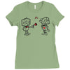 cute love robots Ladies Fitted T-Shirt