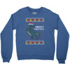 ugly dinosaur merry christmas Crewneck Sweatshirt