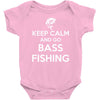 keep calm bass fishing Baby Bodysuit