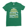 i'm a dance teacher, that means i'm creative cool passionate &amp; a littl Ladies Fitted T-Shirt