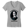 on wednesdays we wear black Women's V-Neck T-Shirt