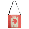 keep left shark Adjustable Strap Totes