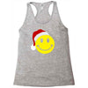 smiley face wears santa hat merry christmas Racerback Tank