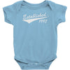 21st birthday apron established 1997 Baby Bodysuit
